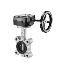 Stainless Steel Resilient Seat Wafer Type Rubber Lined Butterfly Valve with Gear Operator